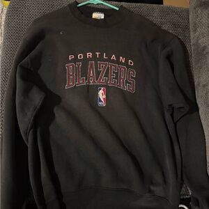 NBA Portland Blazers Black Crewneck